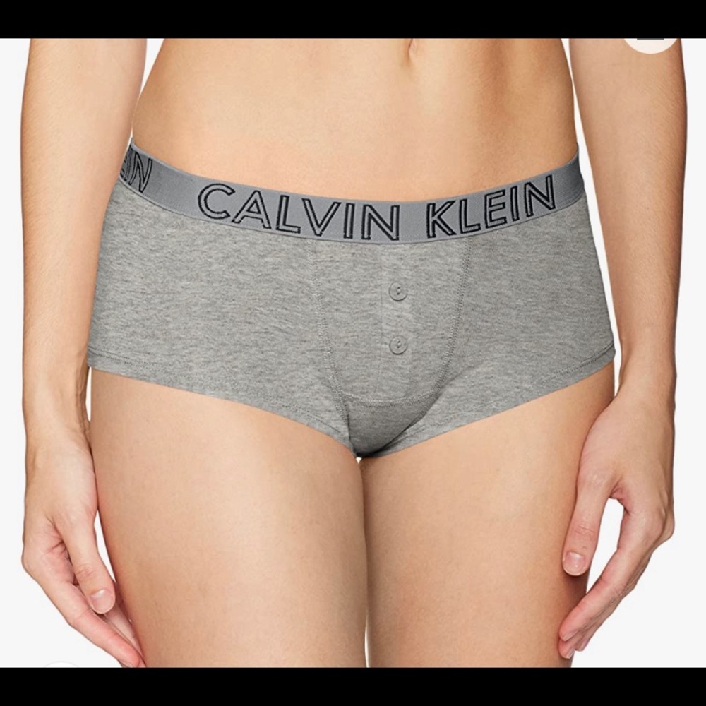 NWT Calvin Klein Boyshort Underwear Panty Gray